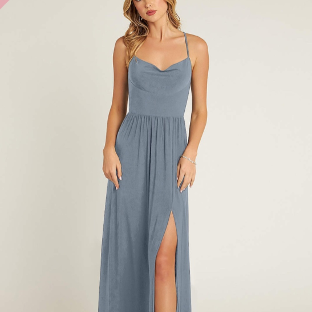 Azazie Mymik Bridesmaid Dress, Dusty Blue